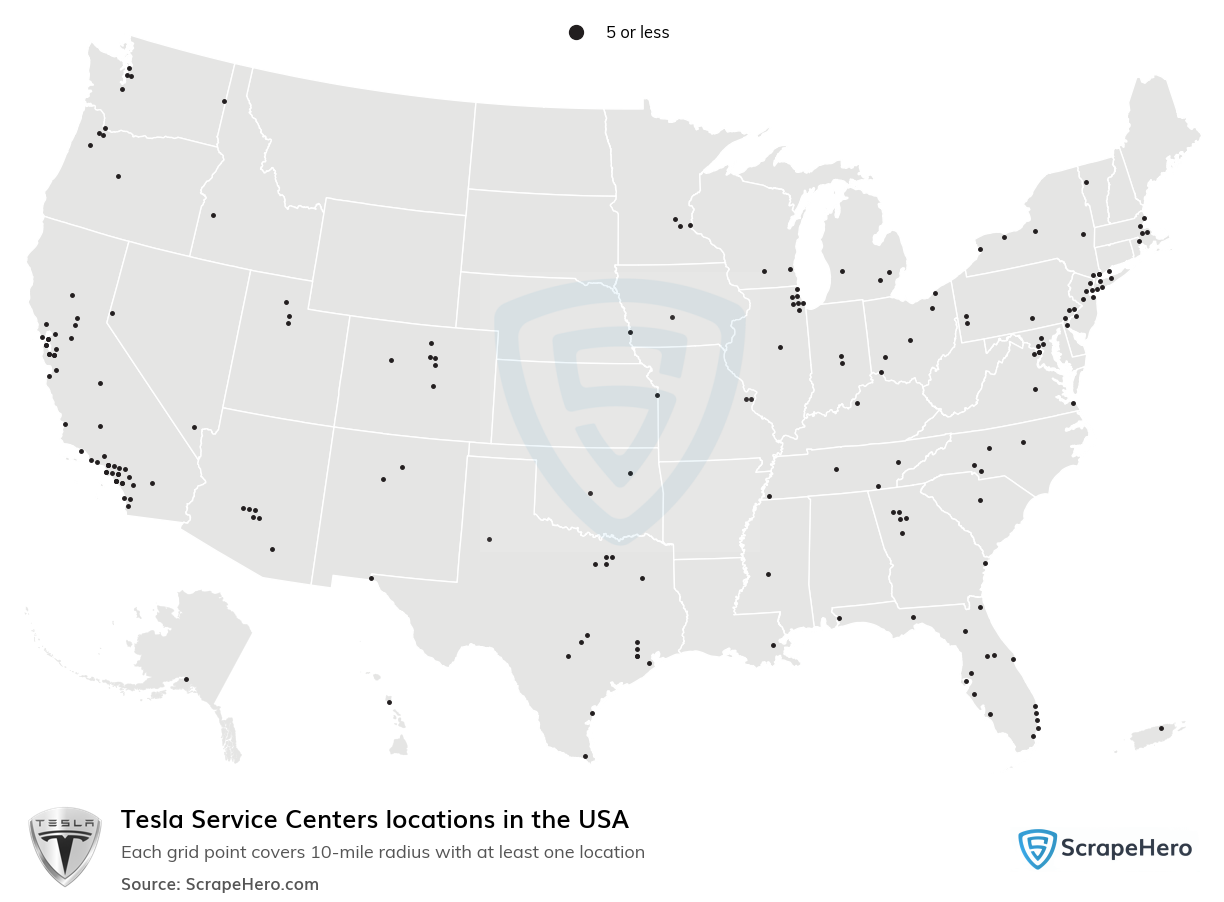 Tesla Service Centers locations