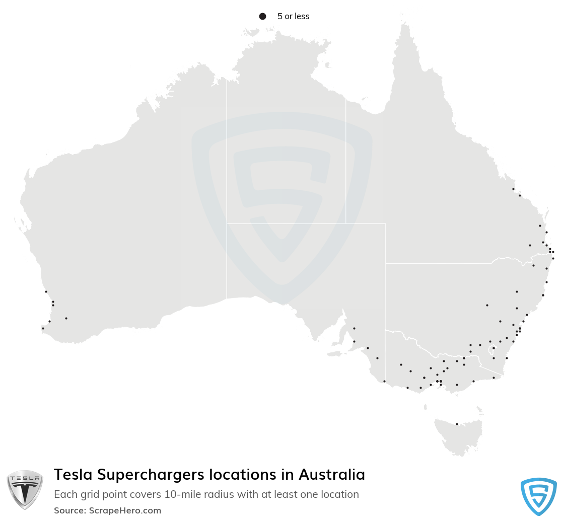 Tesla Superchargers locations