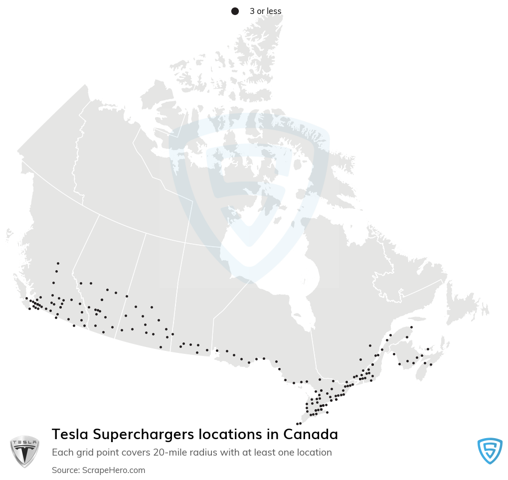 Tesla Superchargers locations