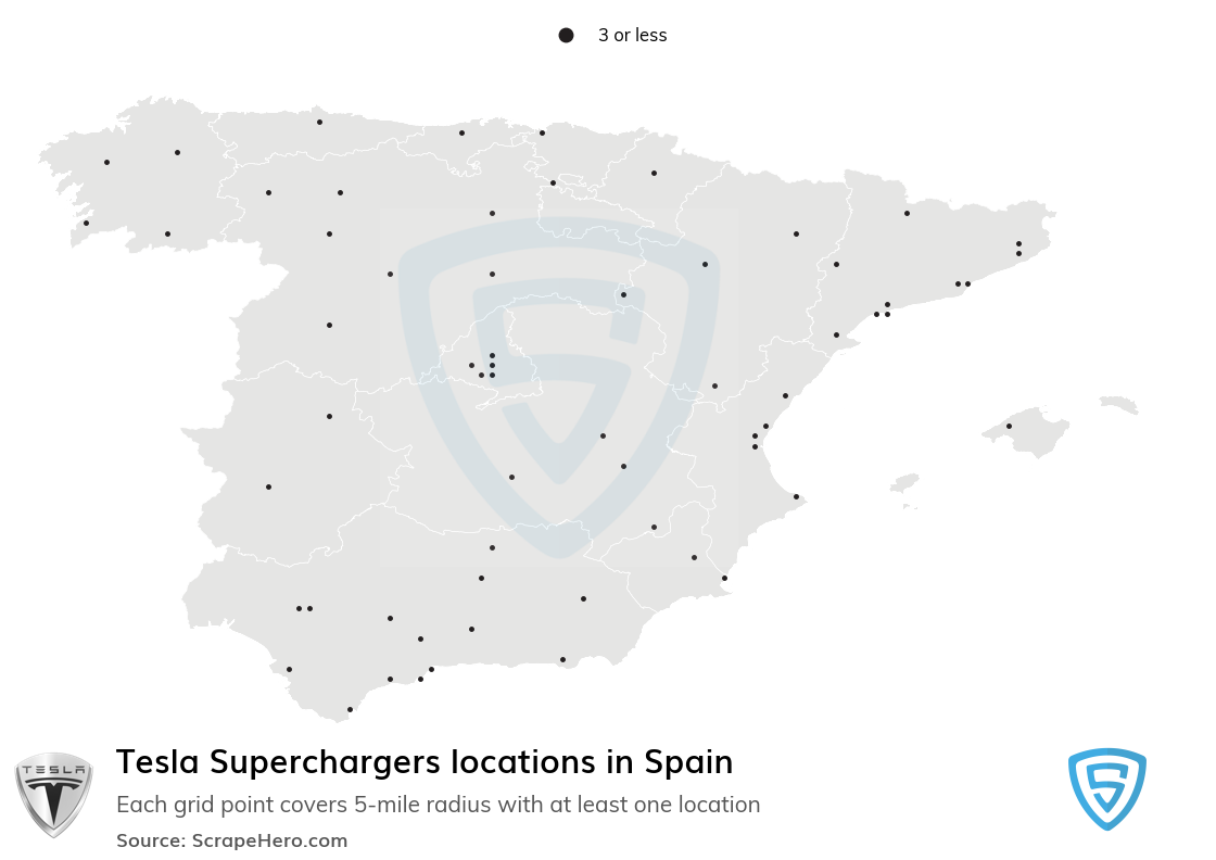 Tesla Superchargers locations