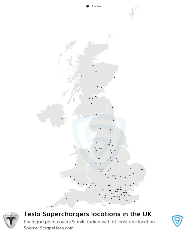 Tesla Superchargers locations