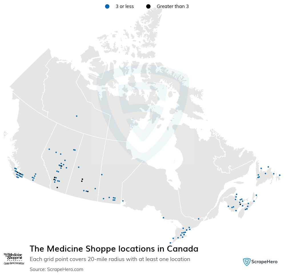 Map of  locations in Canada in 2025