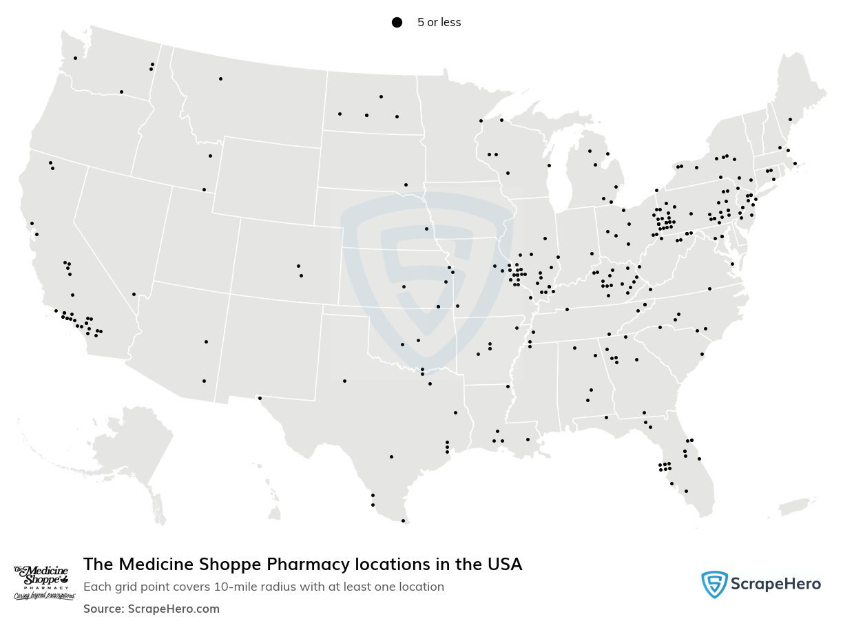 Map of  locations in the United States in 2025