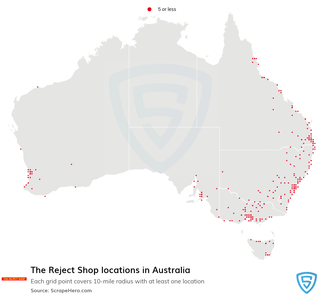 The Reject Shop retail store locations