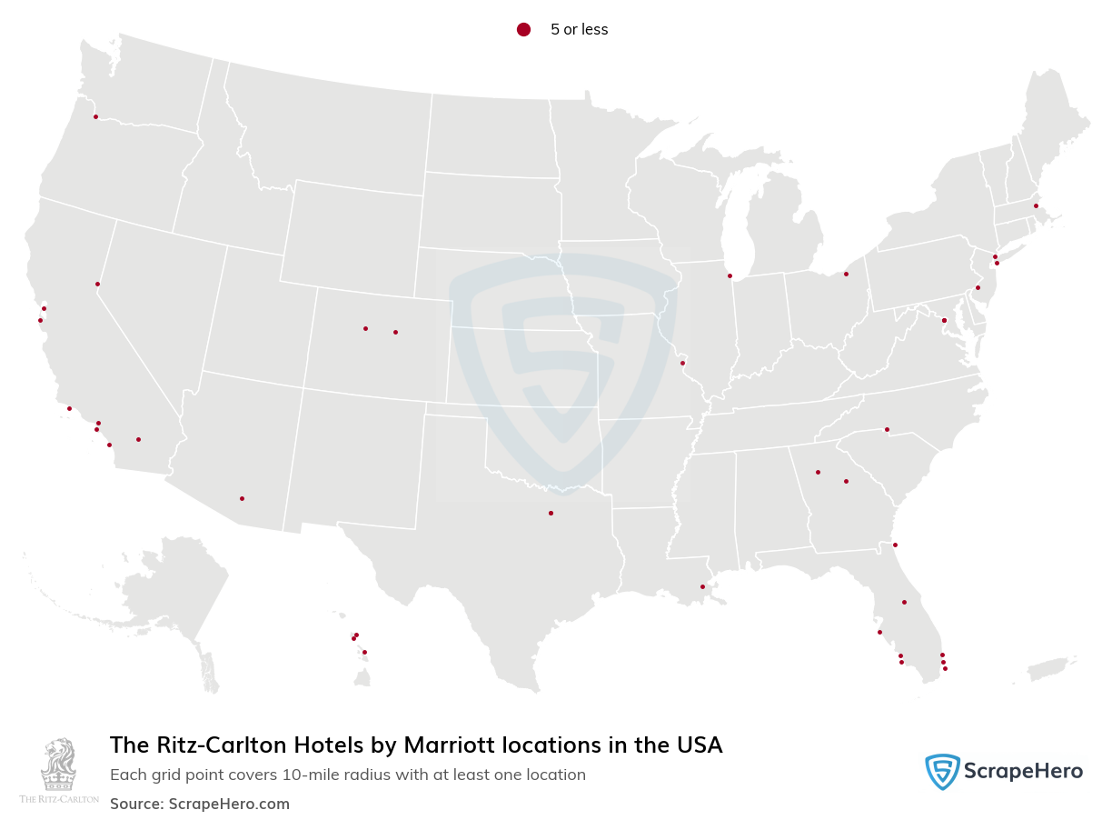 The Ritz-Carlton Hotels by Marriott locations