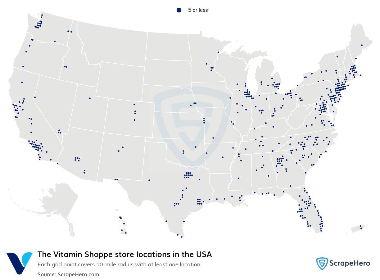 Map of  locations in the United States in 2025