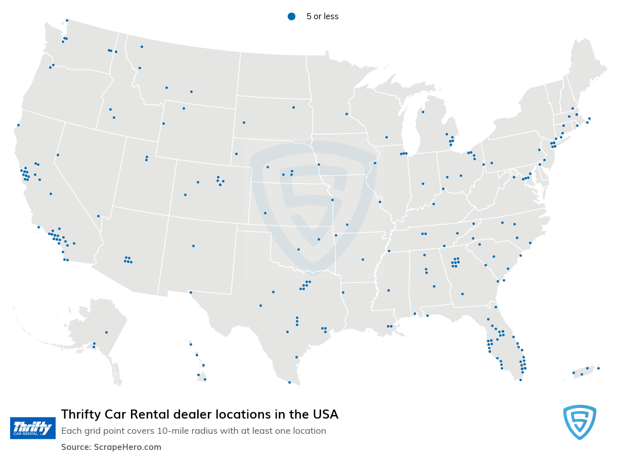 Thrifty Car Rental dealer locations