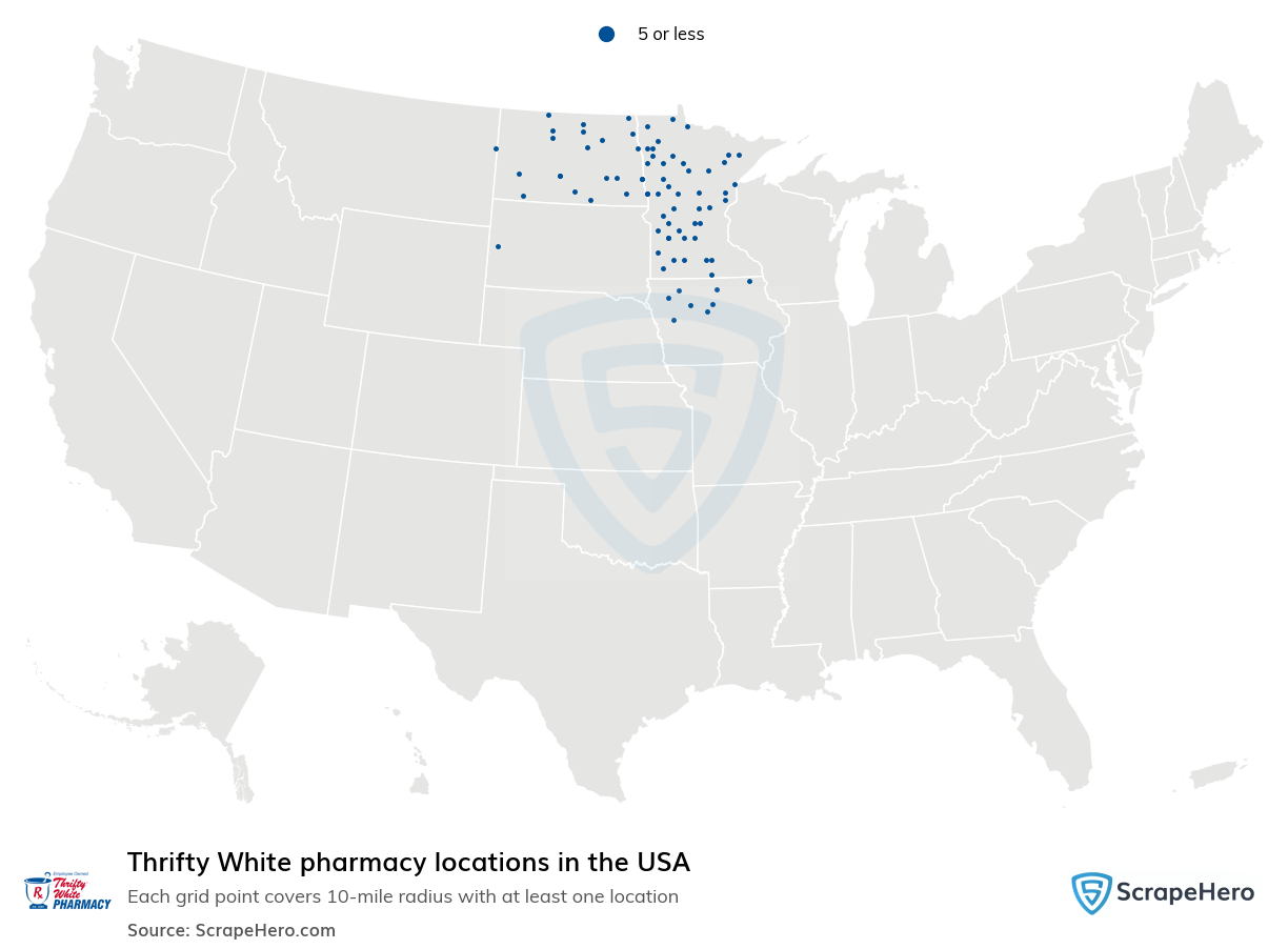 Map of  locations in the United States in 2025