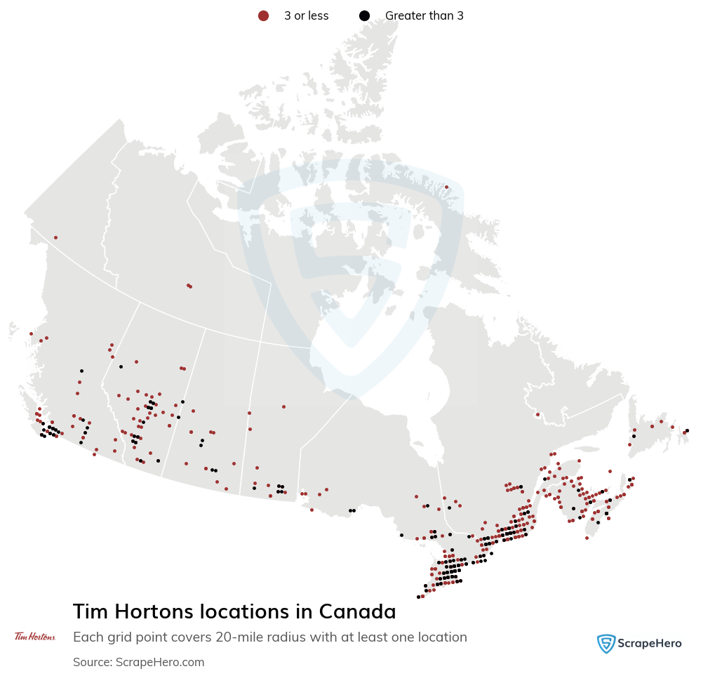 Map of  locations in Canada in 2025