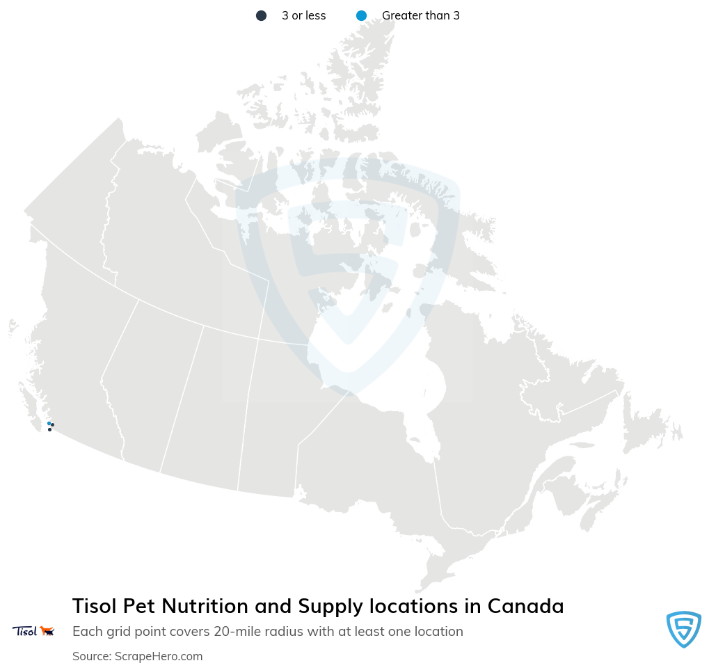 Tisol Pet Nutrition and Supply store locations