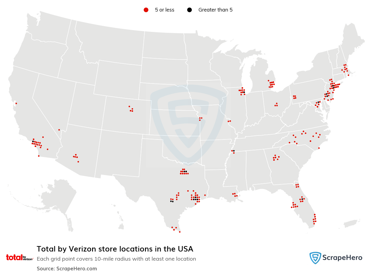 Map of  locations in the United States in 2025