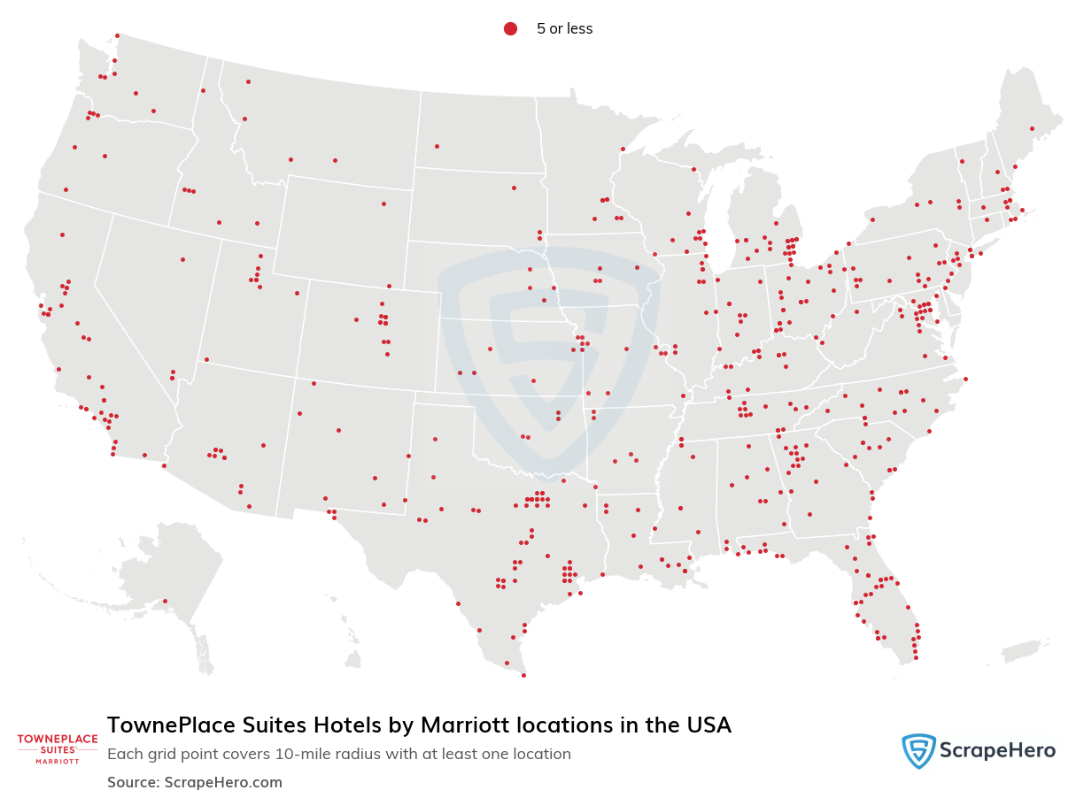 TownePlace Suites Hotels by Marriott locations