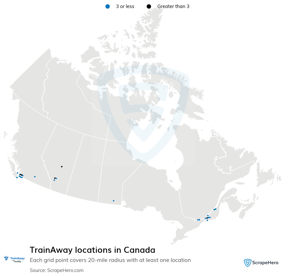 TrainAway locations