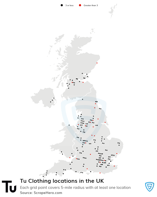 Tu Clothing retail store locations