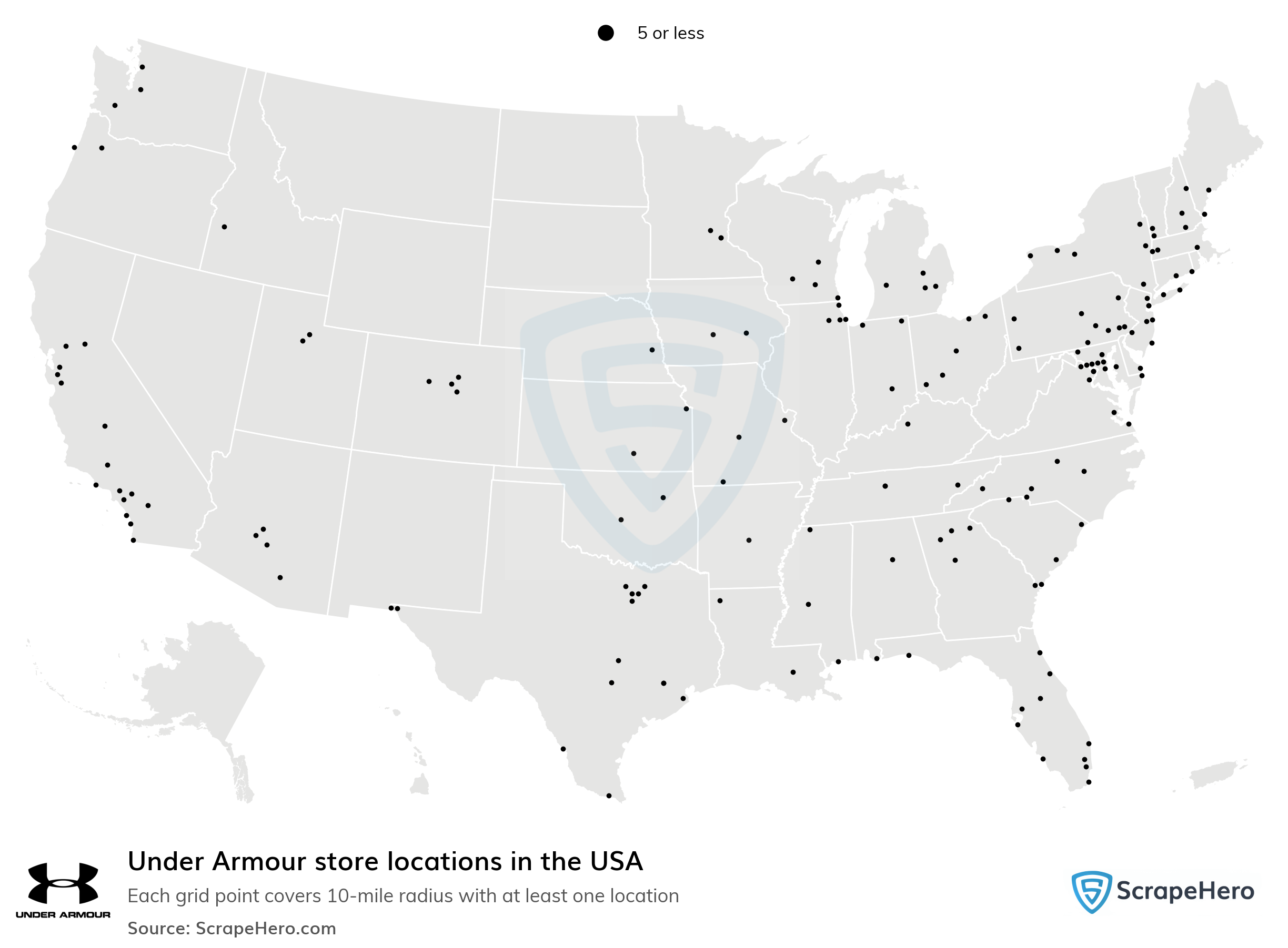 List of Under Armour store locations the USA - ScrapeHero Data Store