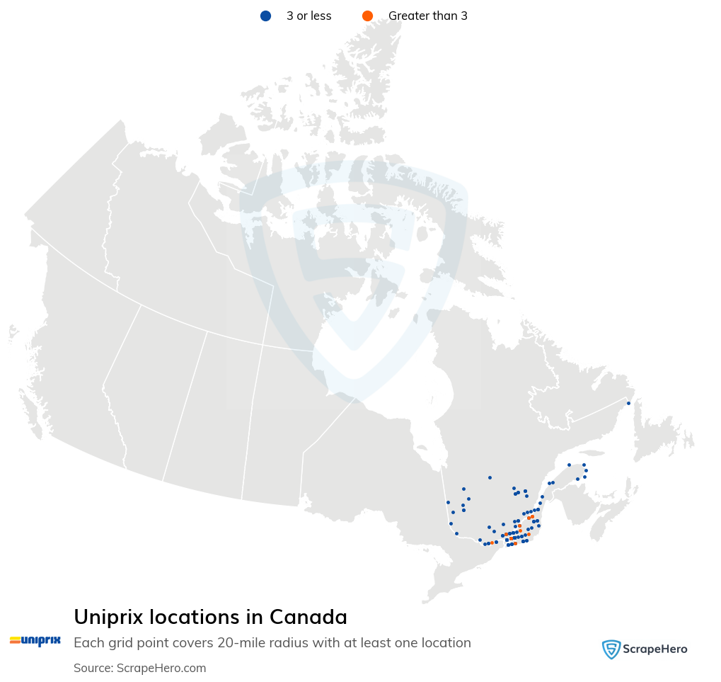 Map of  locations in Canada in 2025