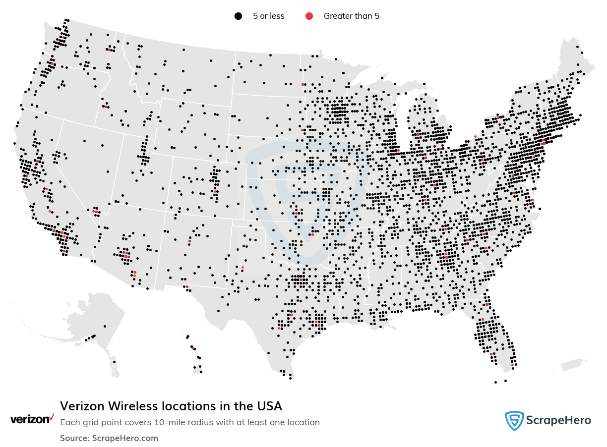 Map of  locations in the United States in 2025