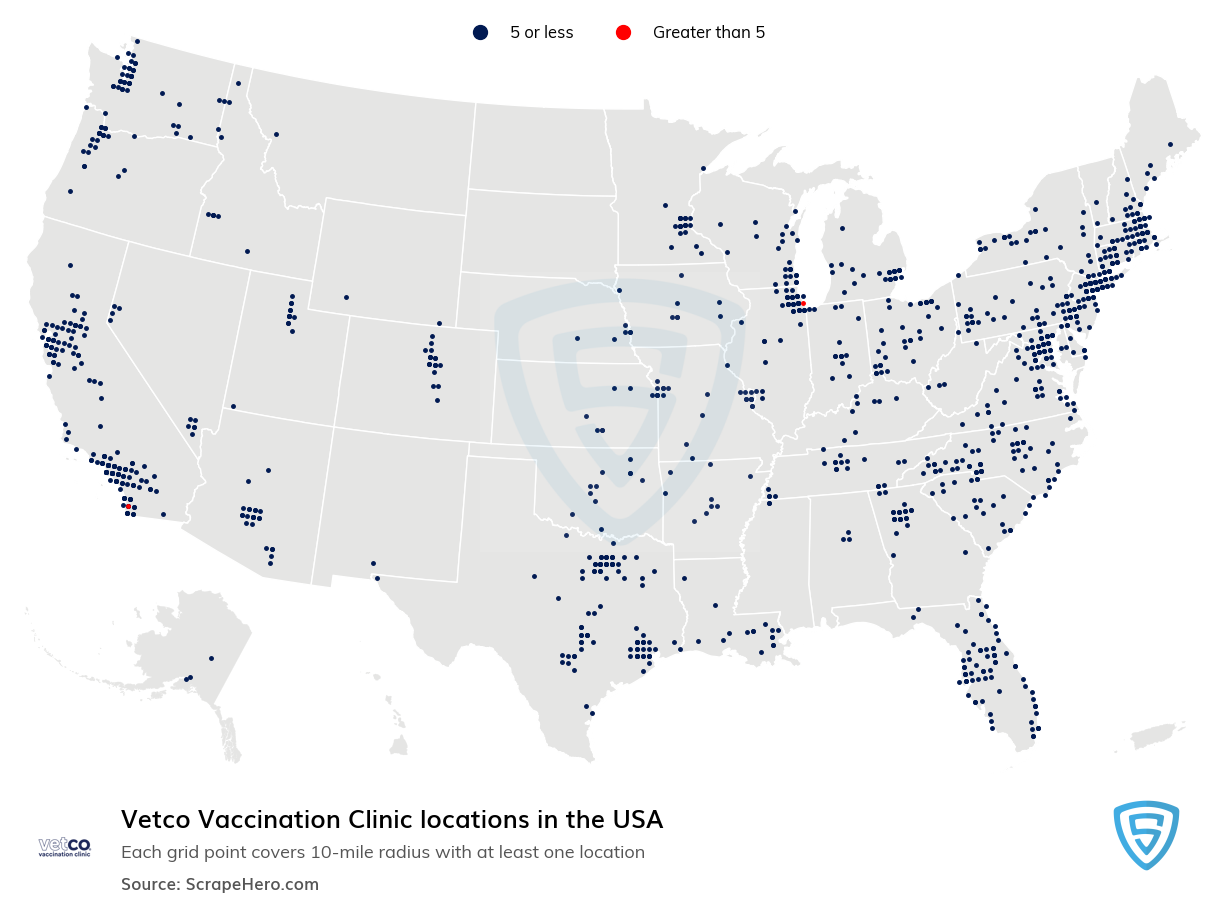 Vetco Vaccination Clinic locations