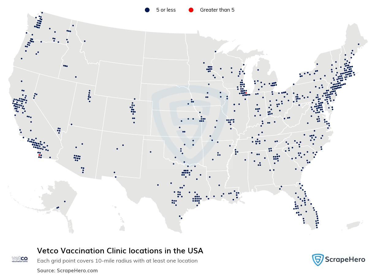 Vetco Vaccination Clinic locations