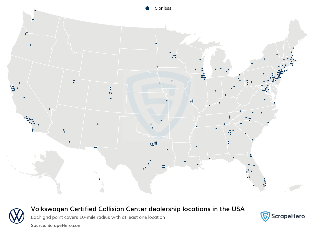 Volkswagen Certified Collision Center dealership locations