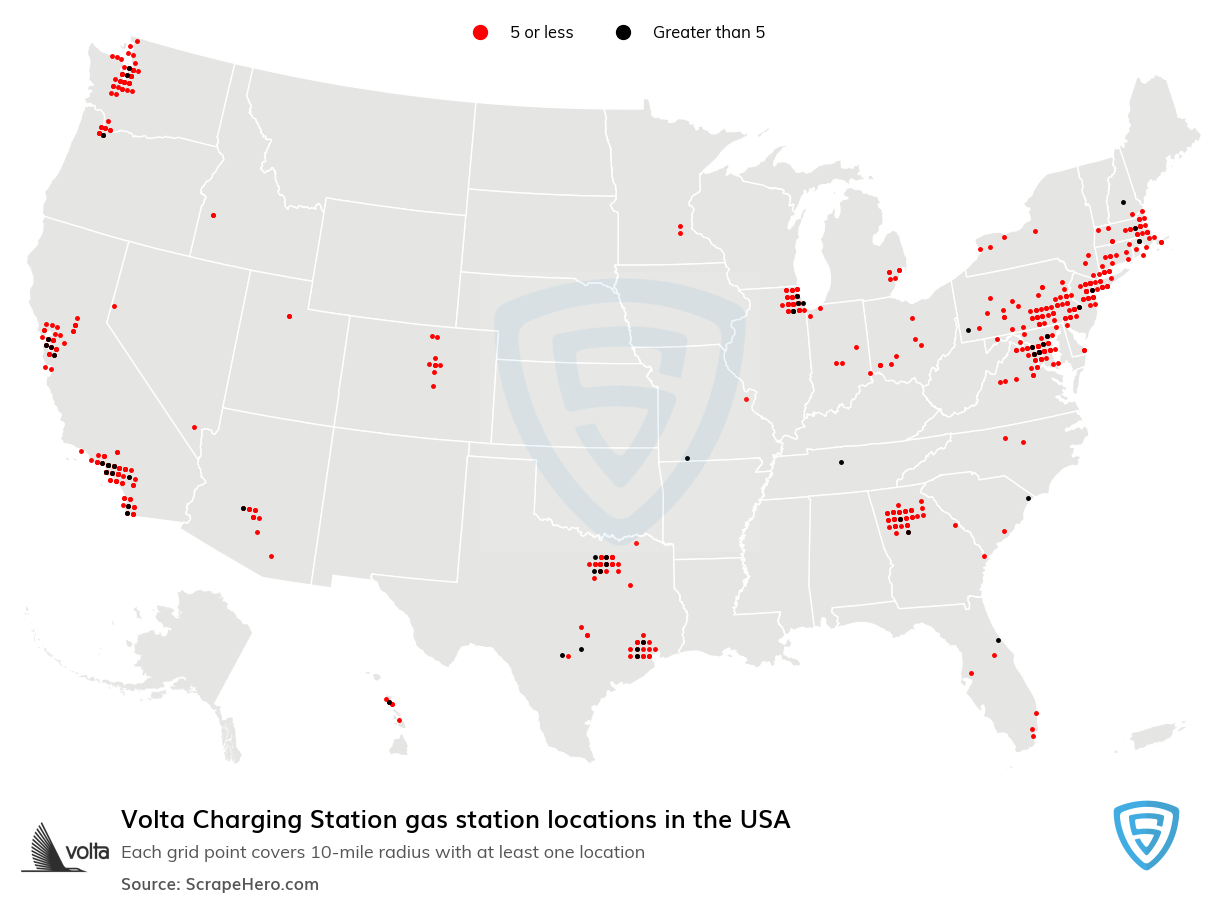 Volta Charging Station gas station locations