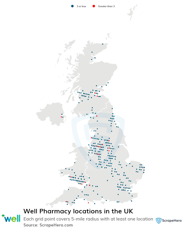 Map of  locations in the United Kingdom in 2024