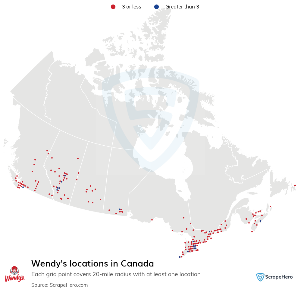 Map of  locations in Canada in 2025