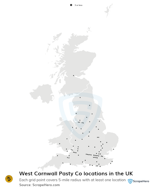 West Cornwall Pasty Co restaurant locations