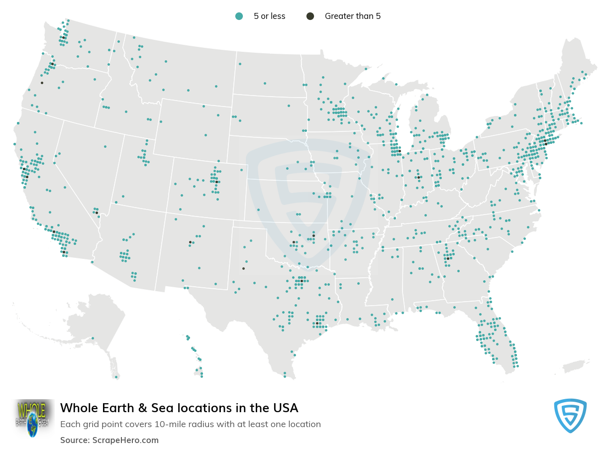 Whole Earth & Sea locations