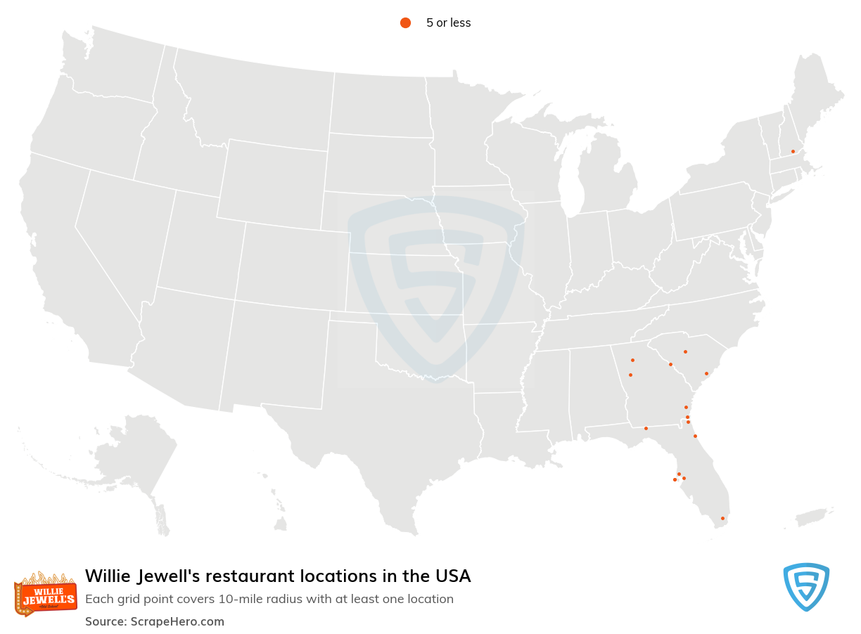 Willie Jewell's restaurant locations