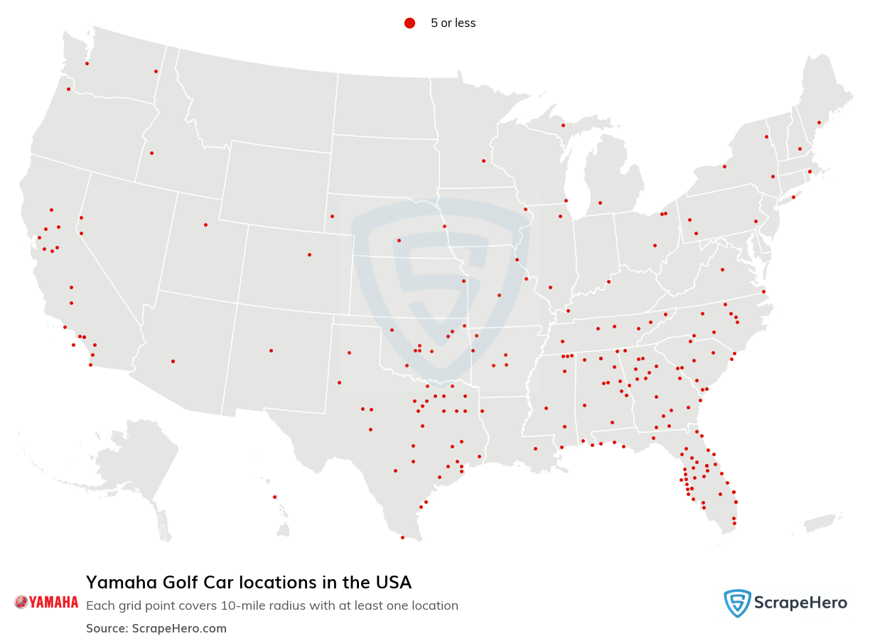 Yamaha Golf Car locations