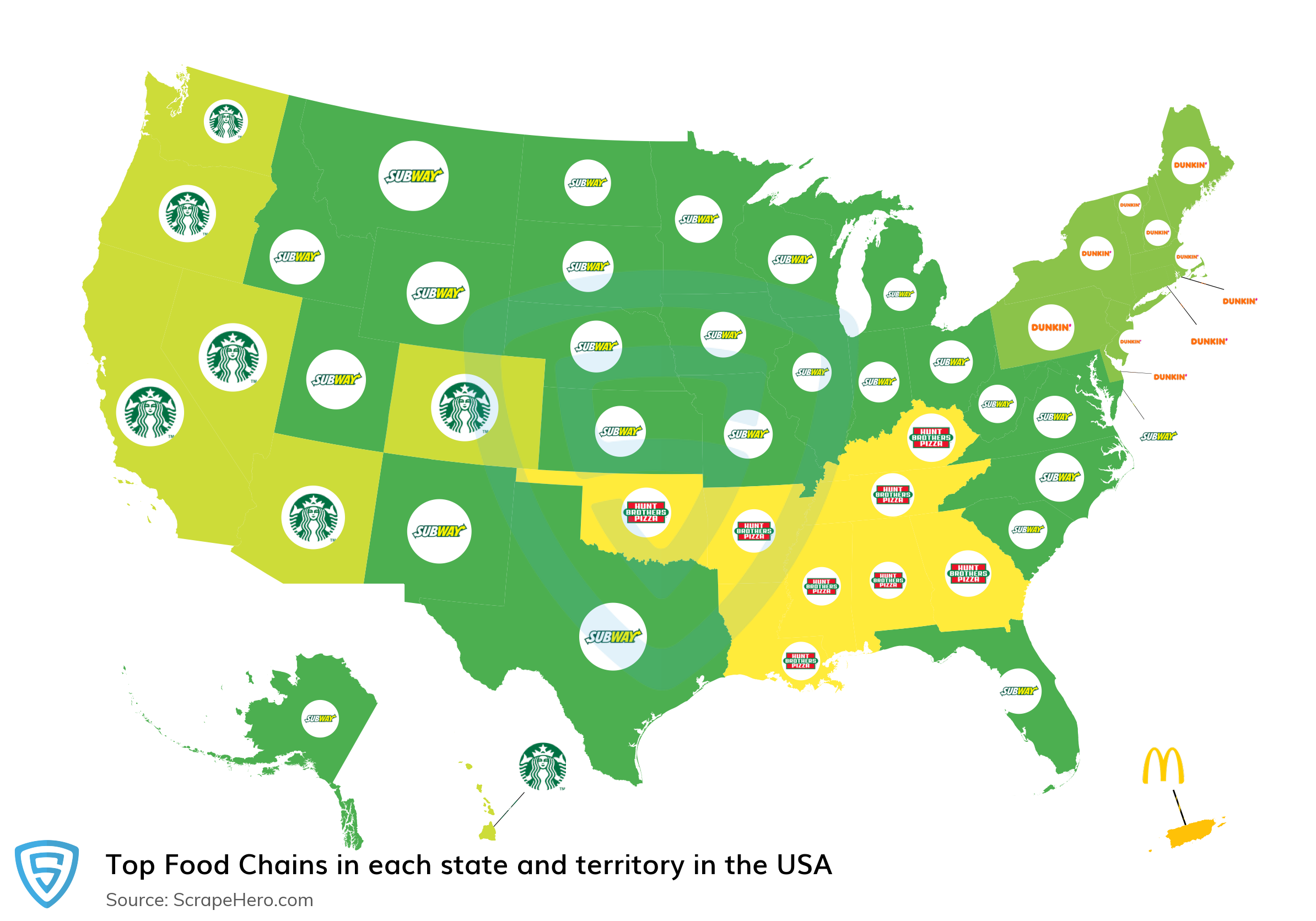 10 Largest food chains in the United States in 2024