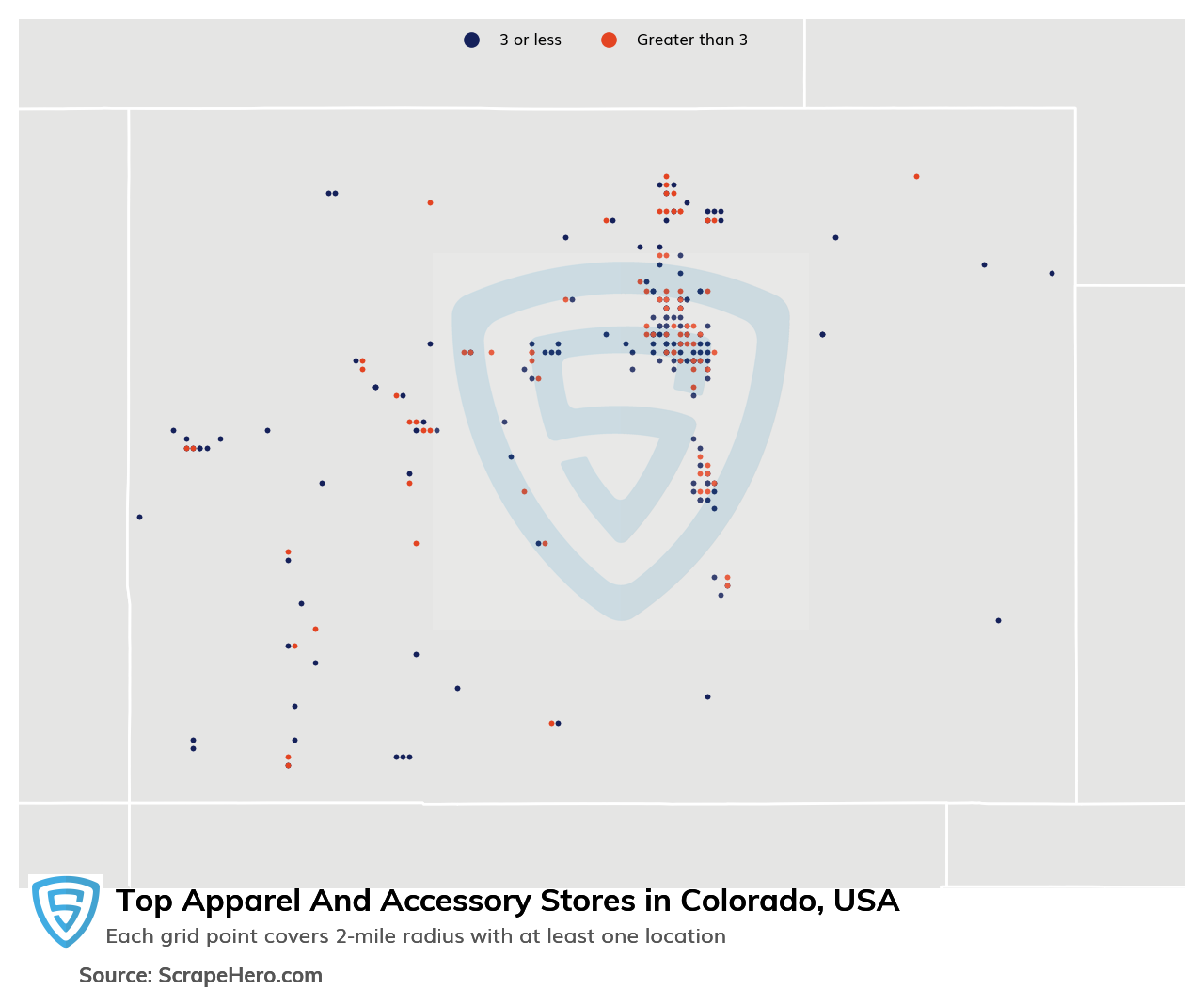 Map of top apparel & accessory stores in Colorado in 2023
