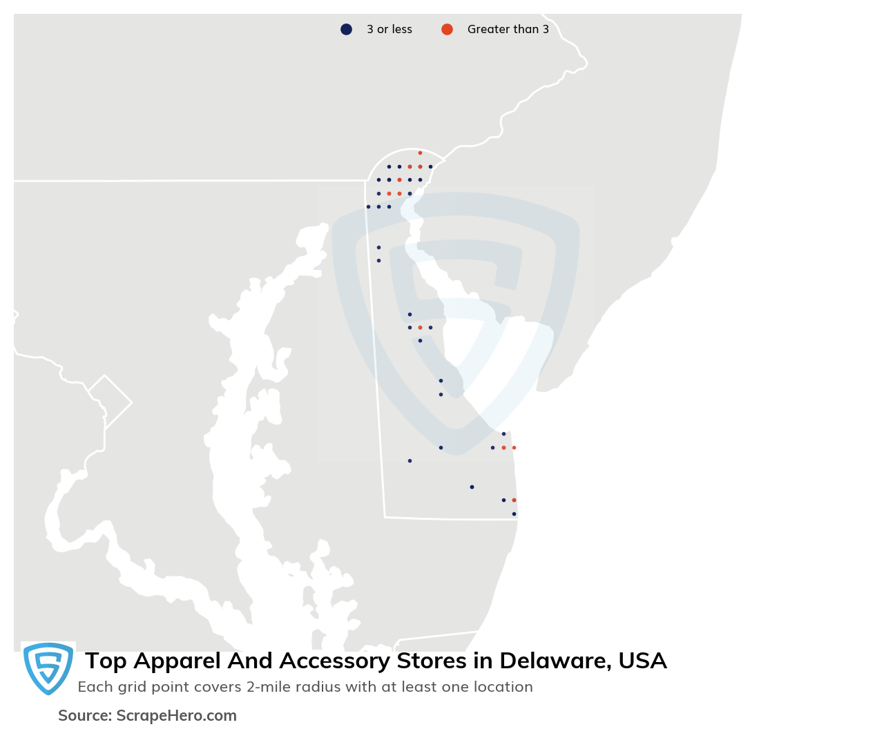List of all top Apparel And Accessory Stores locations in Delaware USA