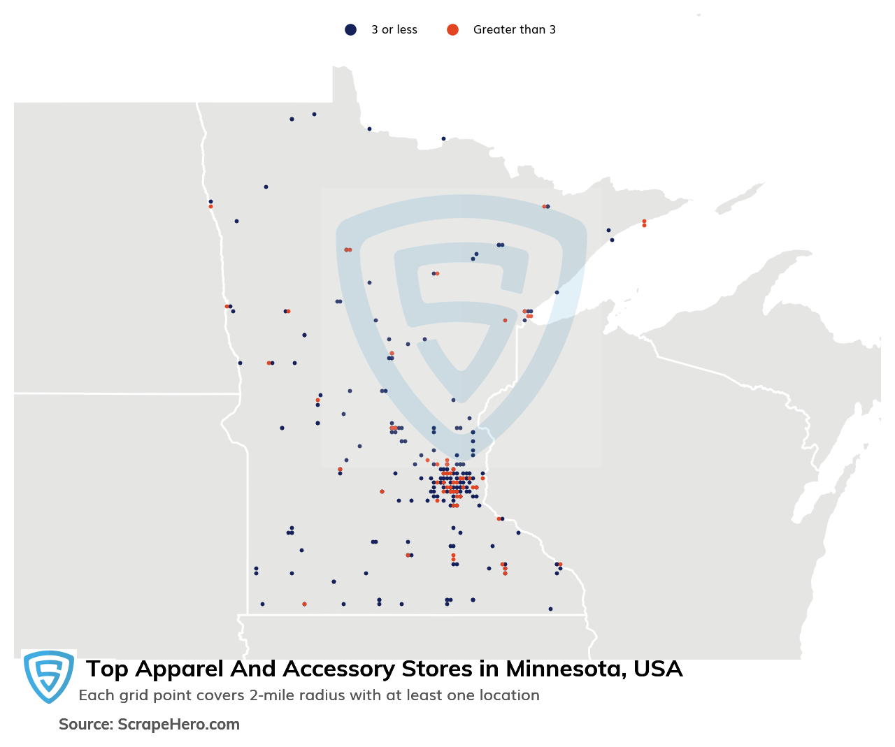 Map of top apparel & accessory stores in Minnesota in 2024