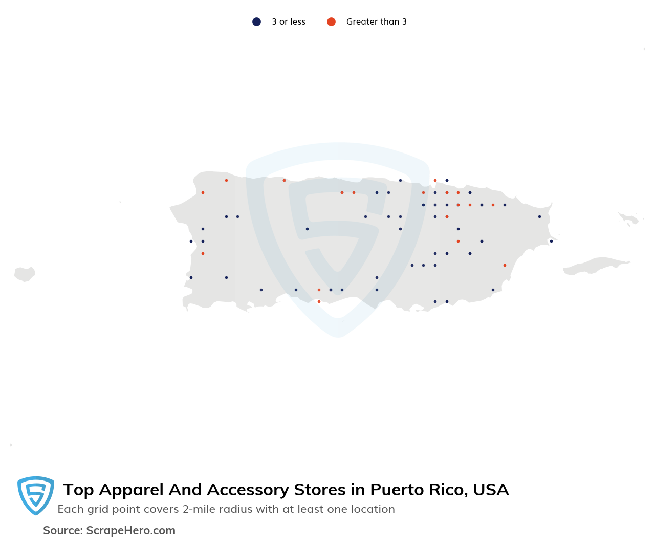 List of all top Apparel And Accessory Stores locations in Puerto Rico