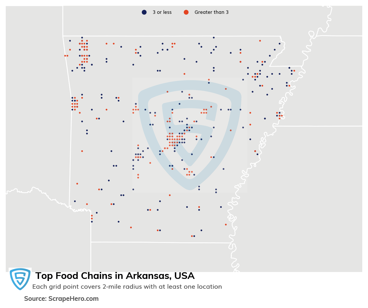 Map of top food chains in Arkansas in 2025