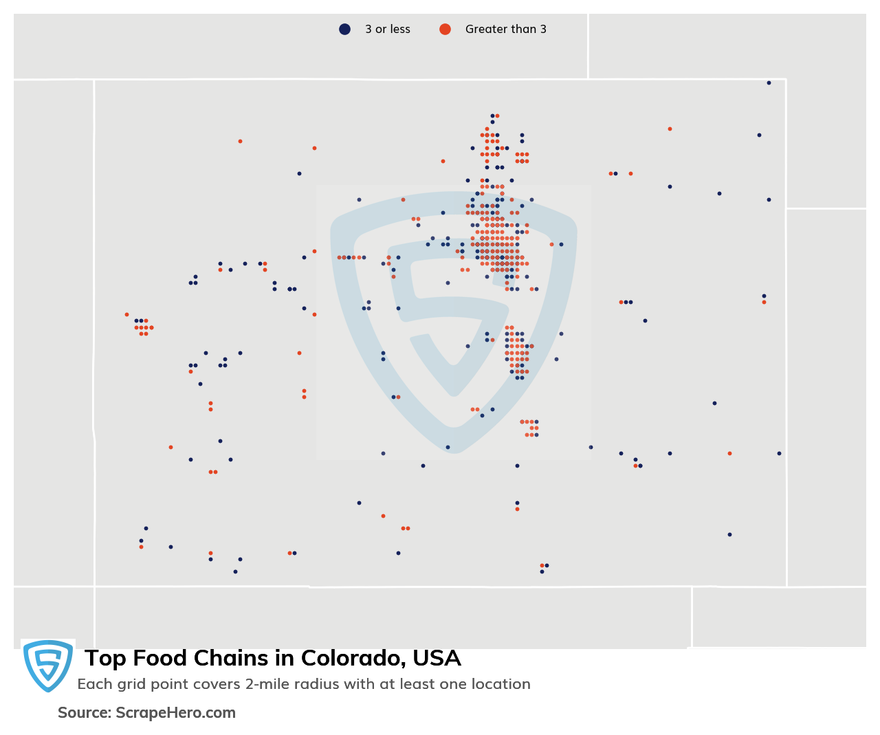 Map of top food chains in Colorado in 2024