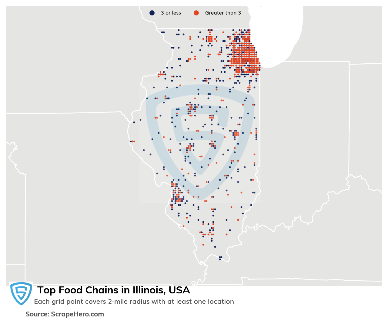 Map of top food chains in Illinois in 2025