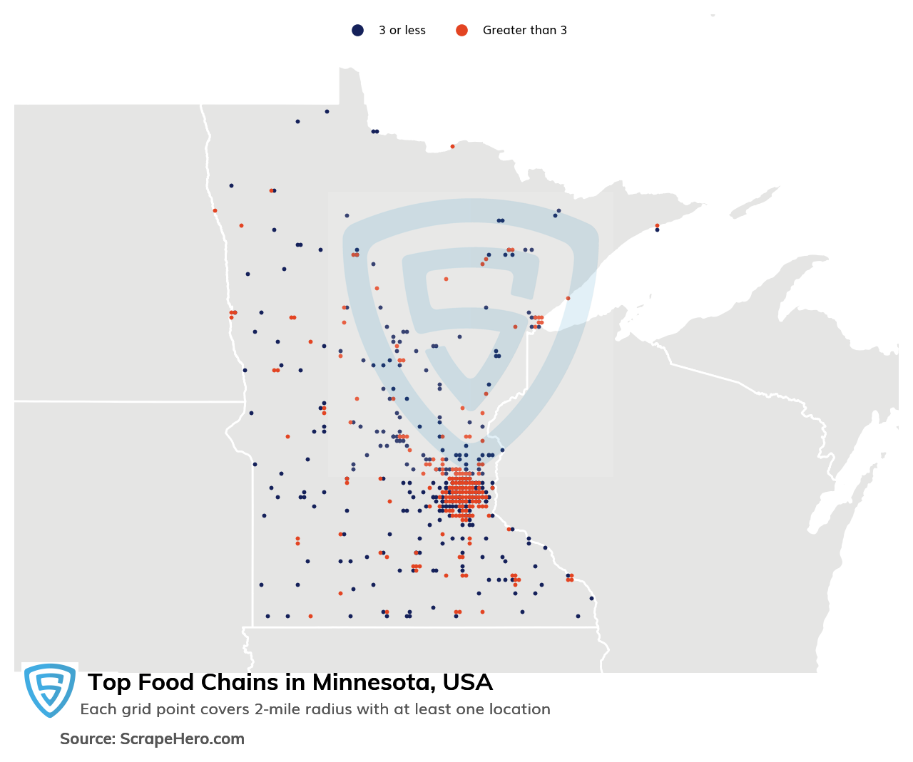 Map of top food chains in Minnesota in 2024