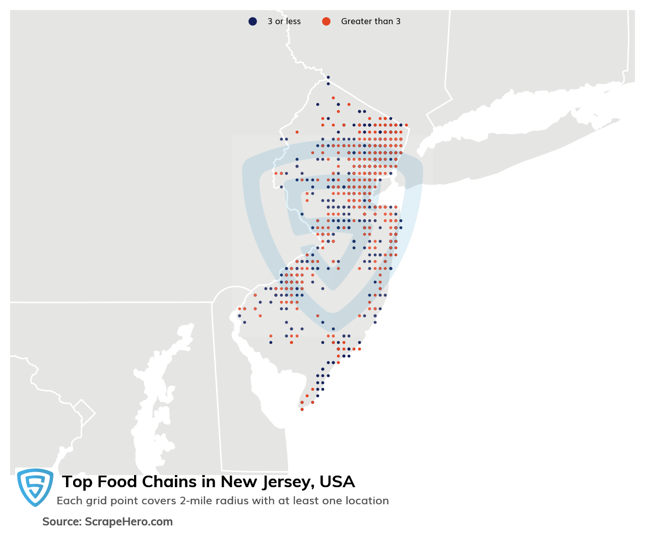 Map of top food chains in New Jersey in 2024