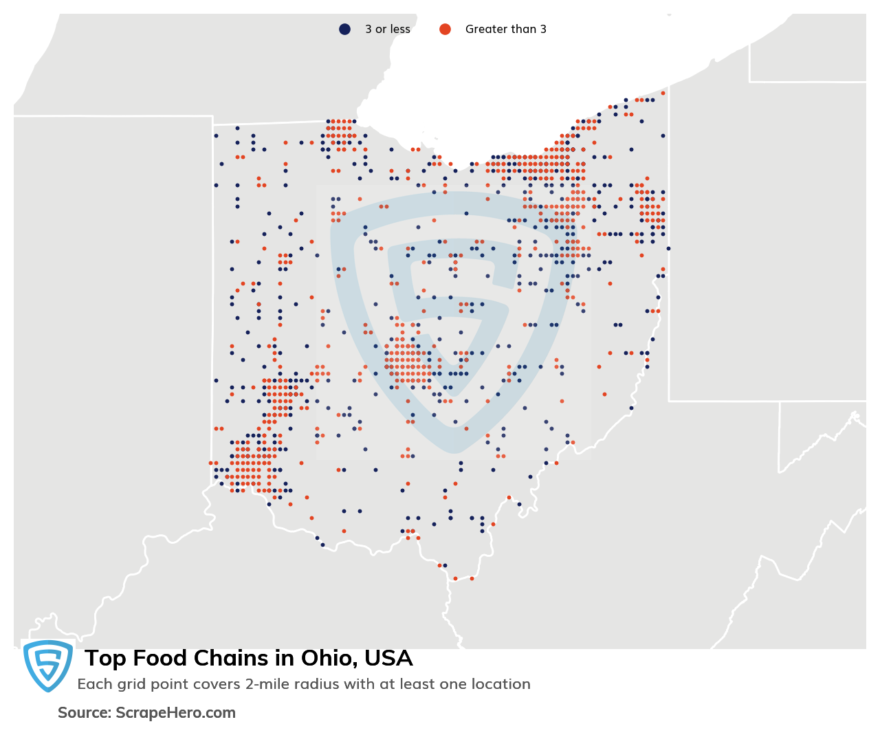 Map of top food chains in Ohio in 2024