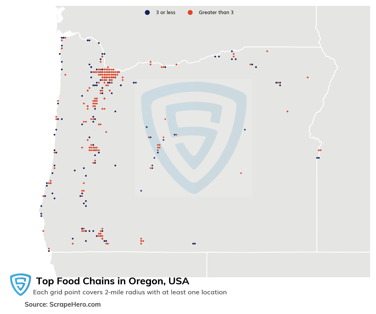 Map of top food chains in Oregon in 2025