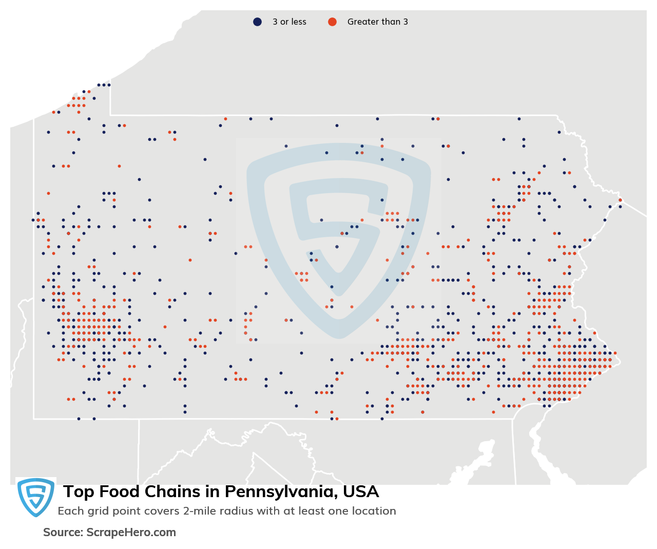 Map of top food chains in Pennsylvania in 2025