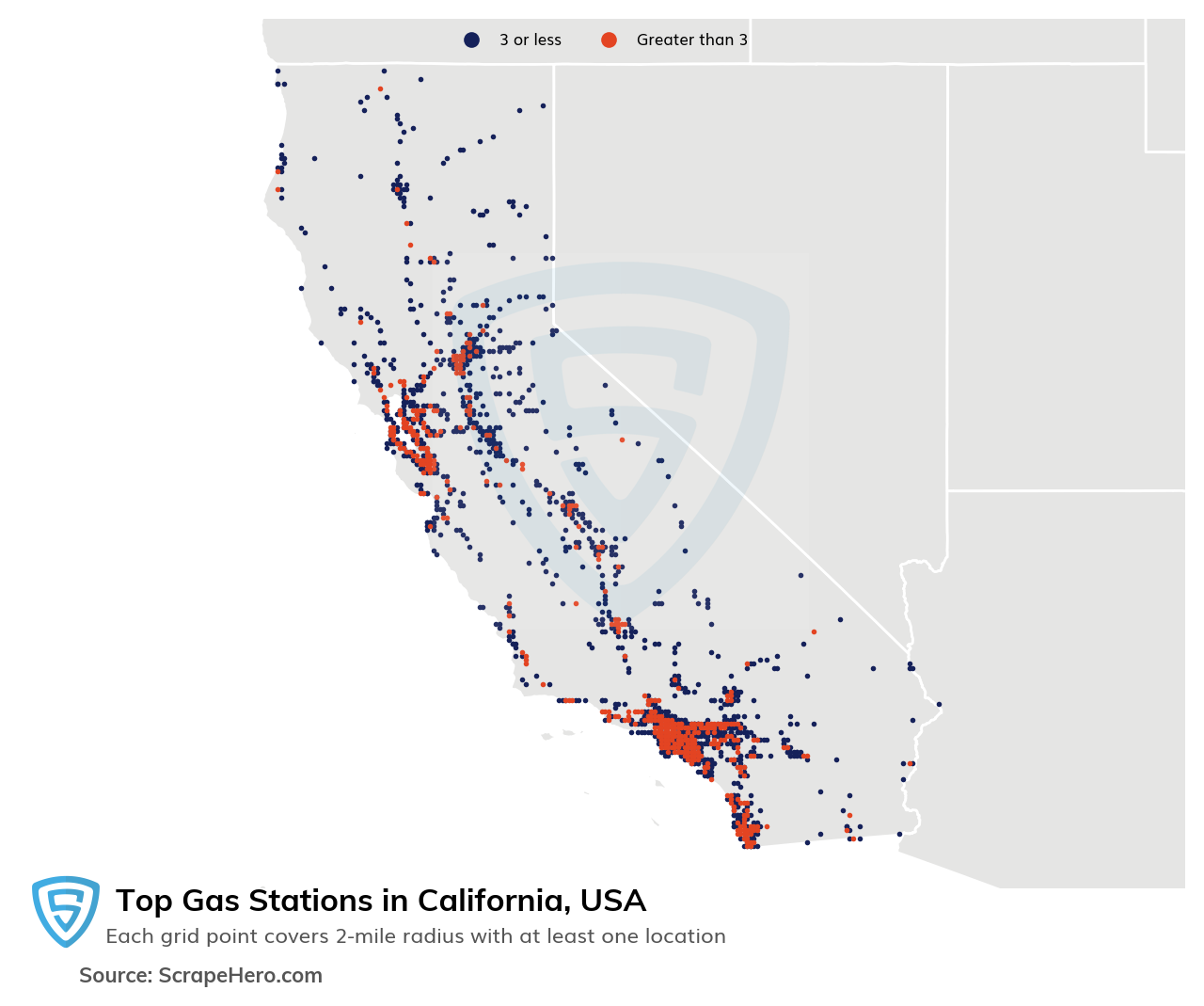 Largest gas stations in Based on Locations | ScrapeHero