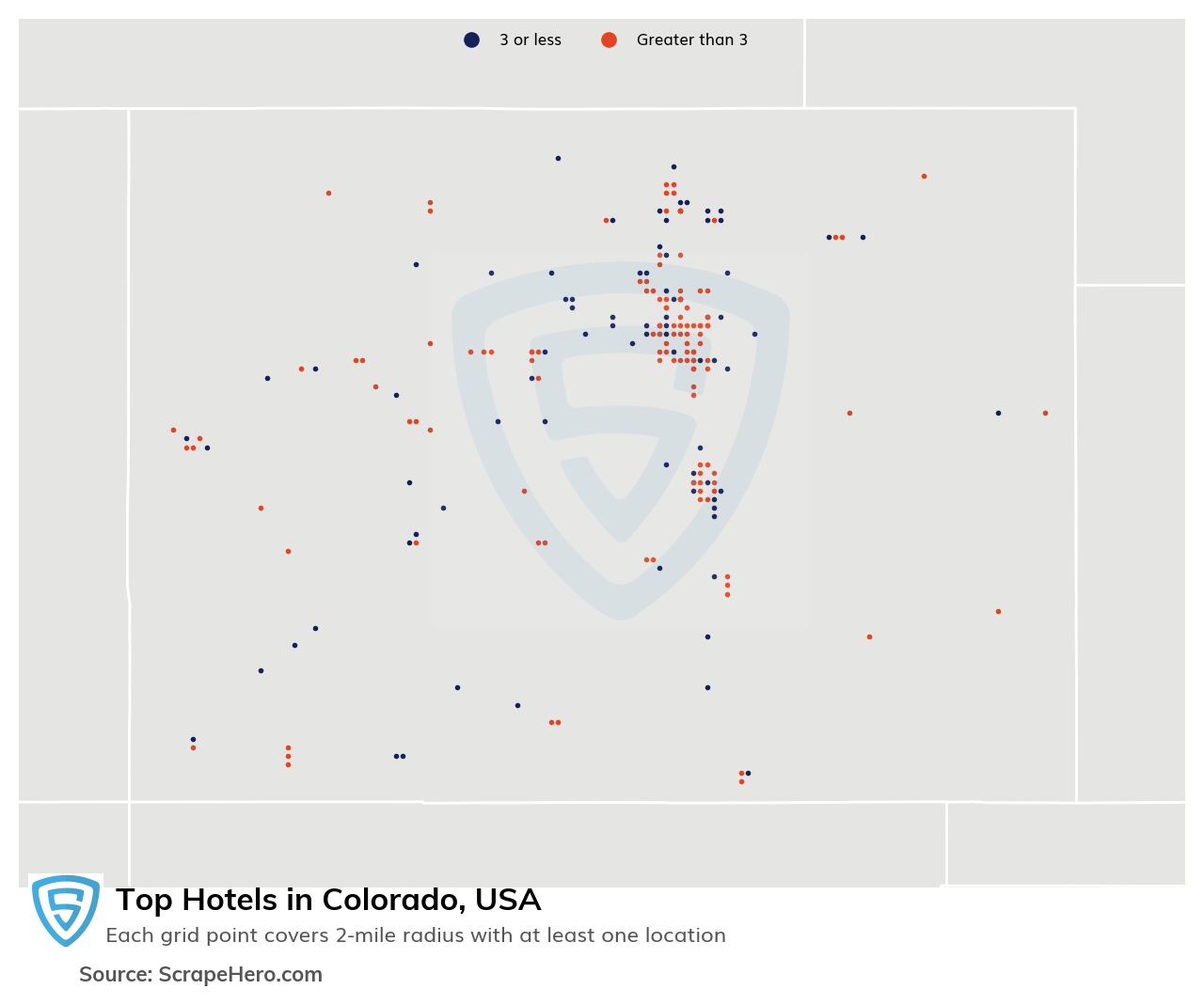 Map of 10 Largest hotels in Colorado in 2025 Based on Locations