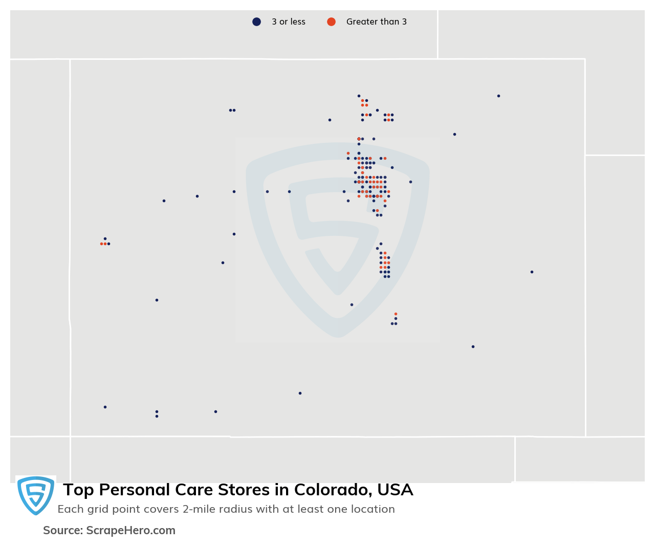 Map of 10 Largest personal care stores in Colorado in 2025 Based on Locations