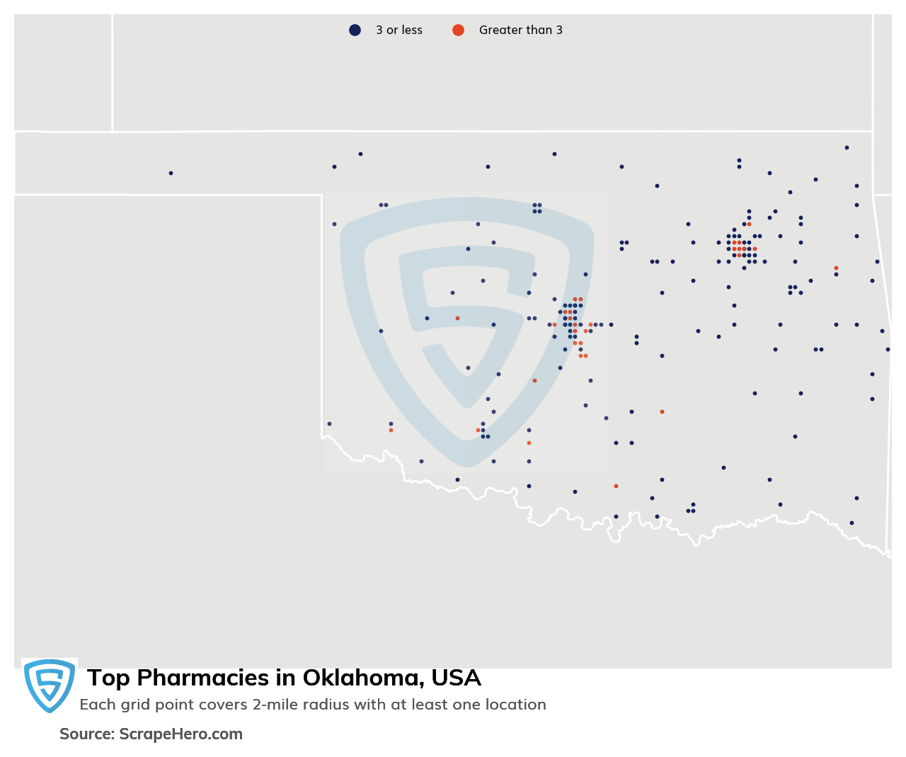 Map of top pharmacies in Oklahoma in 2025
