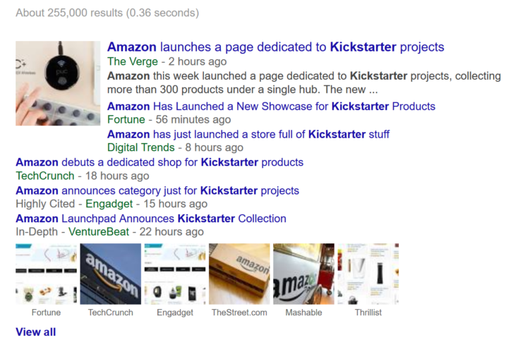 kickstarter news coverage