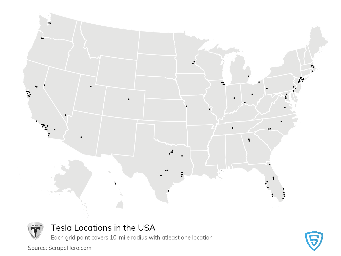Electric Vehicle Dealerships - Location Analysis - ScrapeHero